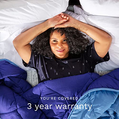 ViscoSoft All Seasons Twin/Twin XL Down Alternative Reversible Comforter - Perfect for Dorm Bedding - Breathable Premium Extra Long Soft Microfiber Light Blue/Navy