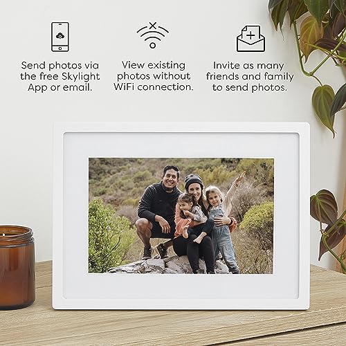 Skylight Digital Picture Frame: WiFi Enabled with Load from Phone Capability, Touch Screen Digital Photo Frame Display - Customizable Gift for Friends and Family - 10 Inch White