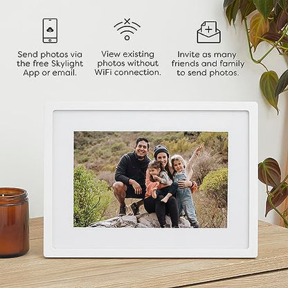 Skylight Digital Picture Frame: WiFi Enabled with Load from Phone Capability, Touch Screen Digital Photo Frame Display - Customizable Gift for Friends and Family - 10 Inch White