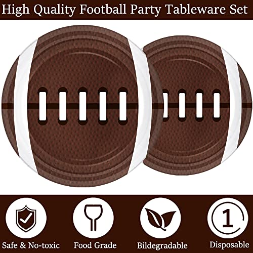 Football Party Decorations Football Party Supplies Tableware Set -24 guests Football Banners,Plate,Cup,Cutlery,Tablecloths for Super Sunday Touchdown Party Decoration