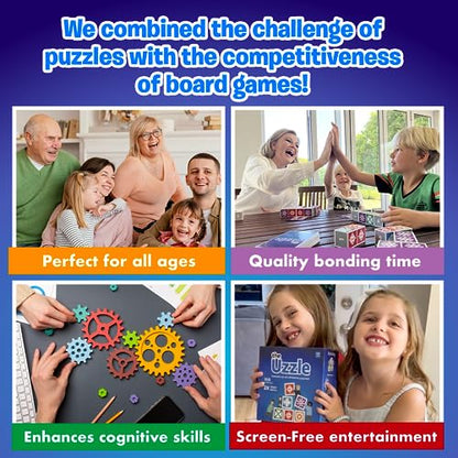 The Uzzle 2.0 Board Game,Popular Family Board Games for Adults, Suitable for Children& Adults,Pattern Block Puzzles Games, Family Card Games for Adults & Kids for Age 4+_Board Games for Family Night