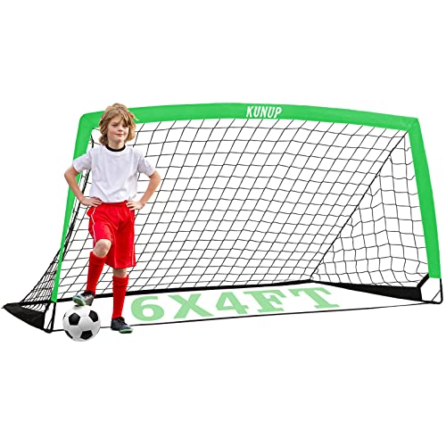 Kunup Kid Soccer Goal for Backyard 5x3FT 6x4FT 9x5FT Large Portable Soccer Net for Backyard Folding Soccer Goal Practice Net with Carrying Bag for Outdoor Indoor