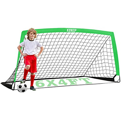 Kunup Kid Soccer Goal for Backyard 5x3FT 6x4FT 9x5FT Large Portable Soccer Net for Backyard Folding Soccer Goal Practice Net with Carrying Bag for Outdoor Indoor