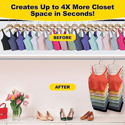 3 Pack Closet-Organizer,8 Tier Tank-Top-Hanger,Closet-Organizers-and-Storage Bar-Hangers-Space-Saving,Apartment Dorm-Room-Essentials-for-College-Students-Girls Organization-and-Storage Camisoles Scarf