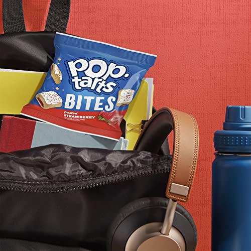 Pop-Tarts Baked Pastry Bites, Kids Snacks, School Lunch, Frosted Strawberry, 7oz Box (5 Bags)