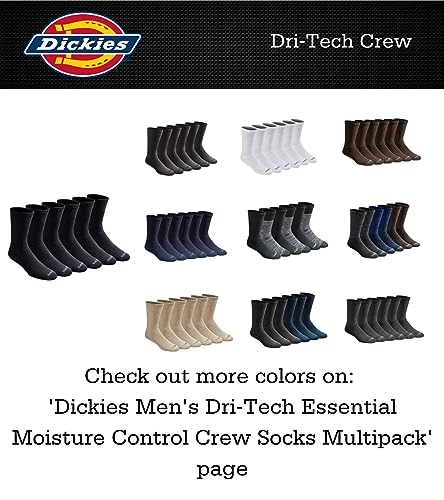 Dickies Men's Dri-Tech Moisture Control Crew Socks Multipack