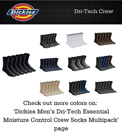 Dickies Men's Dri-Tech Moisture Control Crew Socks Multipack