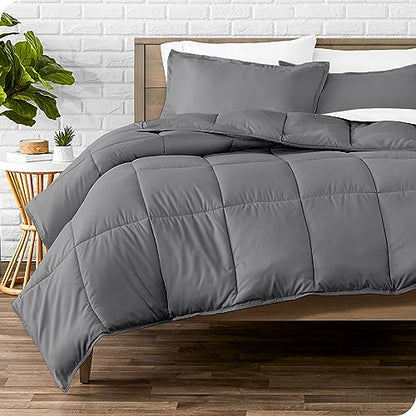 Bare Home Comforter Set - Extra Long Size - Ultra-Soft - Goose Down Alternative - Premium 1800 Series - All Season Warmth (Twin/Twin XL, Grey)