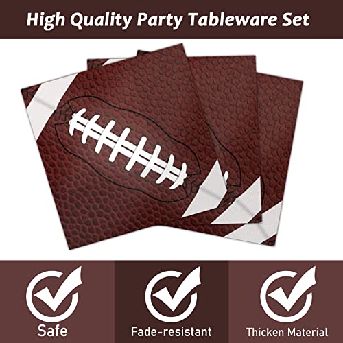 gisgfim 96 Pcs Football Party Supplies Bundle Paper Plates Napkins Football Sports Party Birthday Decorations Favors For Kids Serves 24