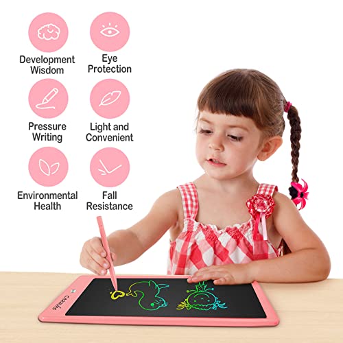 CARRVAS LCD Writing Tablet Doodle Board 10inch Colorful Drawing Tablet Writing Pad Reusable Drawing pad Toy Gifts for 3 4 5 6 7 8 Years Old Toddler Boys Girls