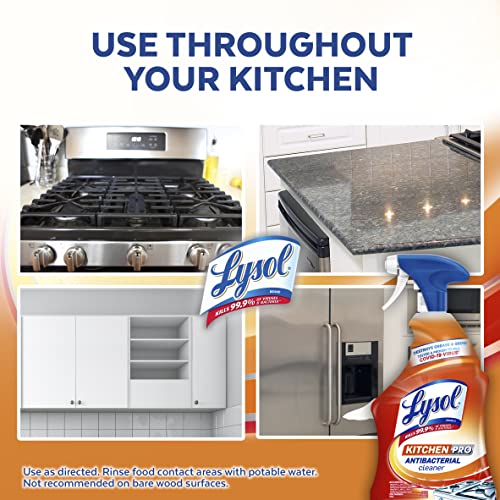 Lysol Pro Kitchen Spray Cleaner and Degreaser, Antibacterial All Purpose Cleaning Spray for Kitchens, Countertops, Ovens, and Appliances, Citrus Scent, 22oz