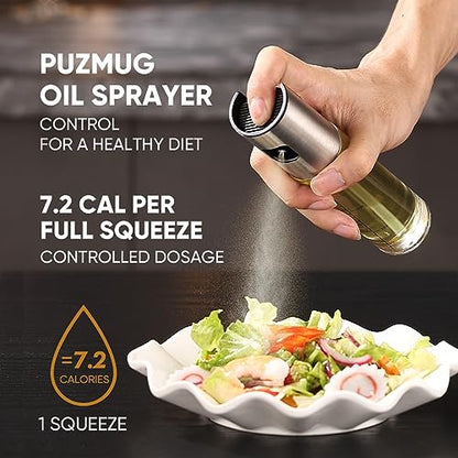 PUZMUG Oil Sprayer for Cooking, Olive Oil Sprayer Mister, 100ml Olive Oil Spray Bottle, Olive Oil Spray for Salad, BBQ, Kitchen Baking, Roasting