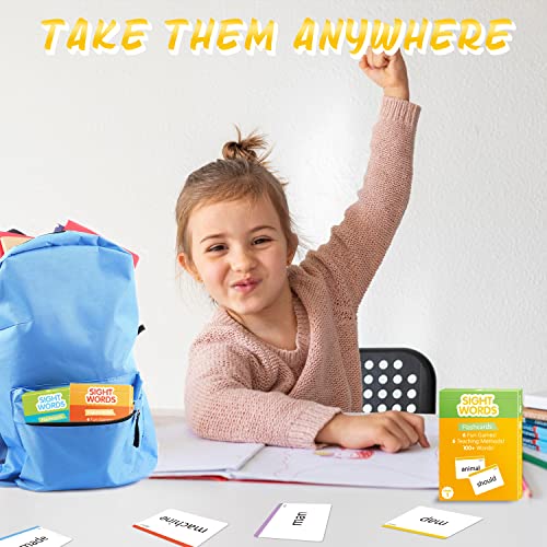 TAOZI&LIZHI Flash Cards - 520 Sight Words for Preschool (Pre K), Kindergarten, 1st, 2nd, 3rd Grade, Educational Alphabet Phonics Learning English Beginners Autism Talking, Dolch Fry Word List Games