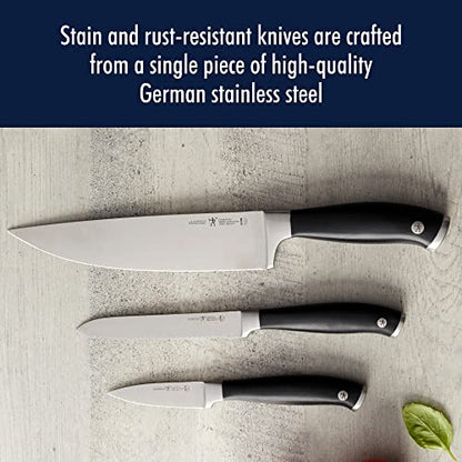 HENCKELS Forged Elite Razor-Sharp 3-Piece Kitchen Knife Set, Chef Knife, Paring Knife, Bread Knife, German Engineered Informed by 100+ Years of Mastery