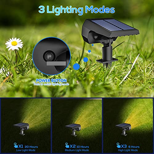 NYMPHY Solar Lights Outdoor Waterproof, Solar Spot Lights Outdoor 56 LED 3 Lighting Modes, Solar Lights Landscape Yard Wall Lights Auto On/Off for Outside Garden- 4 Pack (Warm White)