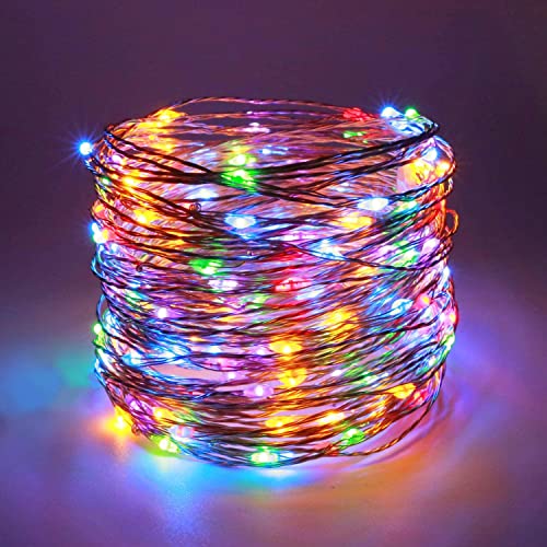 Sanniu Led Fairy Lights Battery Operated, 8 Packs Mini Battery Powered Copper Wire Starry String Lights for Christmas,Bedroom,Wedding,Parties,Patio,Indoor,Home Decoration (5m/16ft Multicolor)