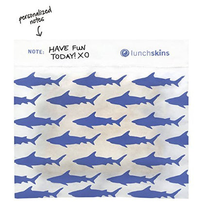 Lunchskins Recyclable & Sealable Food Storage Sandwich Bags Shark, 50 count