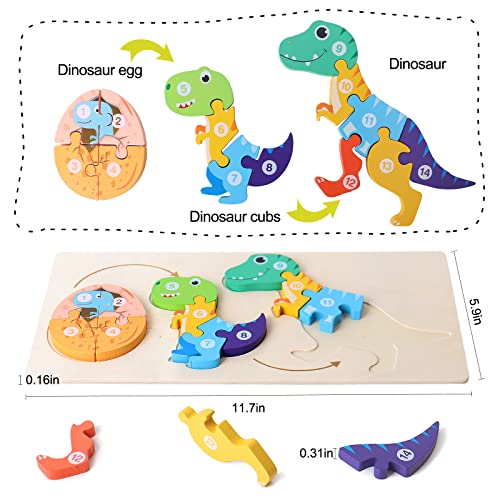 SHIERDU 6-Pack Wooden Animal Growth Puzzle Puzzles for Kids Ages 3-5 Montessori Toys for 3 4 5 Year Olds Gifts for 2-4 Year Old Boys Girls