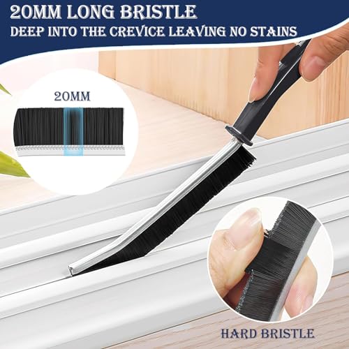 4pcs Hard Bristle Crevice Cleaning Brush, Gap Crevice Cleaning Brush Dead Corners Small Cleaning Brush Tool, for Bathroom Kitchen Tiles Window Slots Track Deep Cleaning Brush Supplies (Black)