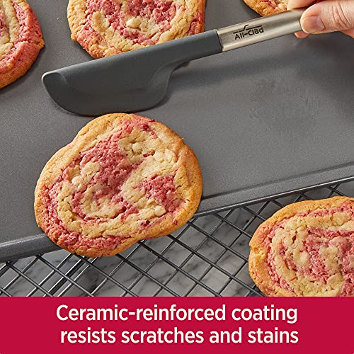 All-Clad Pro-Release Nonstick Baking Pan 9x13 Inch Oven Broiler Safe 450F Half Sheet, Cookie Sheet, Muffin Pan, Cooling & Baking Rack, Round Cake Pan, Loaf Pan, Baking Pan Grey