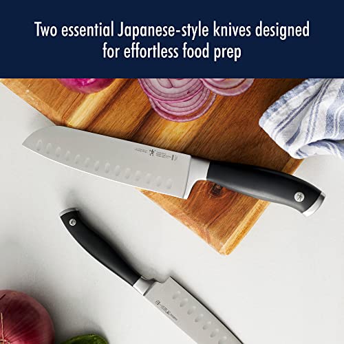 HENCKELS Forged Elite Razor-Sharp 2-Piece Santoku Knife Set, German Engineered Informed by 100+ Years of Mastery