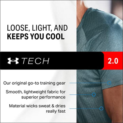 Under Armour mens Tech 2.0 Short-Sleeve T-Shirt , Black (001)/Graphite , Large