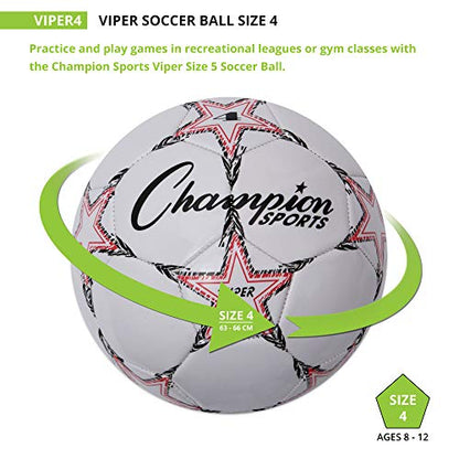 Champion Sports Viper Soccer Ball, Size 4, One Color