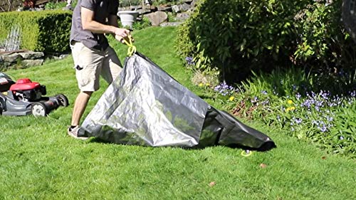 Allsop Home & Garden 31586 Clean-Up Canvas Super Duty Tarp with Interlocking Handles of 300 lb Capacity for Garden and Yard Waste