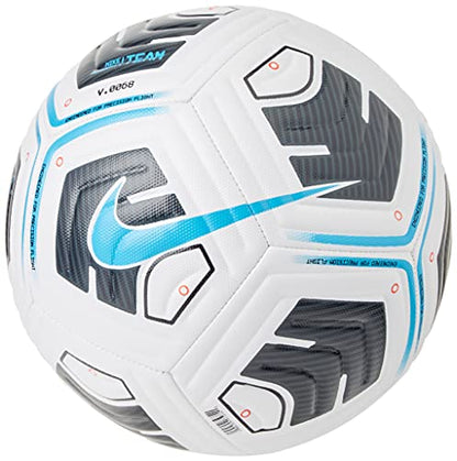 Nike Unisex's NK Academy - Team Recreational Soccer Ball, White/Black/(lt Blue Fury), 5