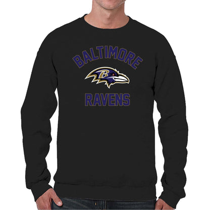 Team Fan Apparel NFL Adult Gameday Football Crewneck Sweatshirt - Cotton Blend - Stay Warm, Comfortable & Stylish on Game Day (Baltimore Ravens - Black, Adult XX-Large)