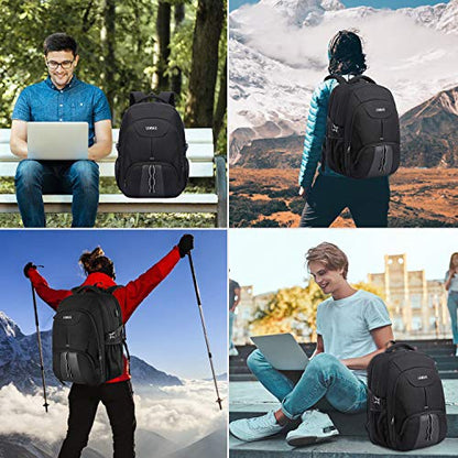 Extra Large Backpack for Men 50L,Water Resistant 17 inch Travel Laptop Backpack with USB Charging Port,TSA Friendly Big Business Anti Theft Computer Bag Work College School Bookbags Gifts,Black