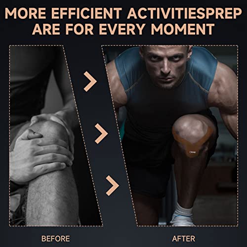 CKeep Kinesiology Tape (2 Rolls), Original Cotton Elastic Premium Athletic Tape,33 ft 40 Precut Strips in Total,Hypoallergenic and Waterproof K Tape for Muscle Pain Relief and Joint Support,Black