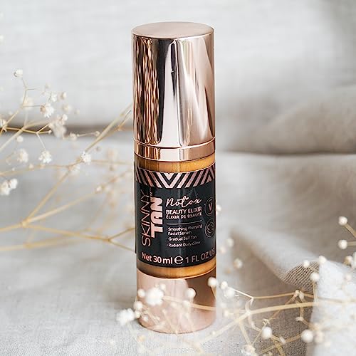 Skinny Tan Notox Beauty Elixir Facial Serum - Lightweight, Easy To Use Formula - Delivers Smoother Looking Skin in Less Than One Hour - Calms and Hydrates - Dermatologically Tested - 1 oz