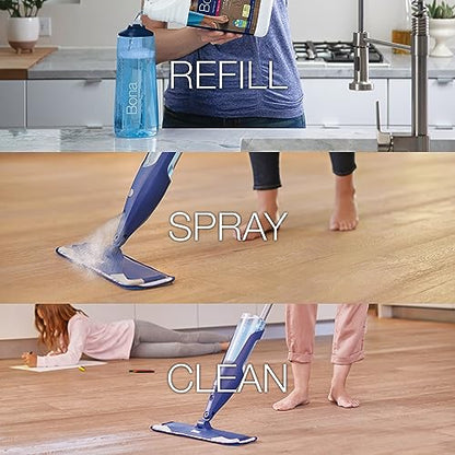 Bona Hardwood Floor Cleaner Refill - 128 fl oz - Residue-Free Floor Cleaning Solution for Bona Spray Mop and Spray Bottle Refill - For Wood Floors