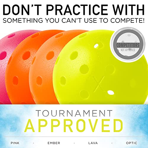 Franklin Sports X-40 Pickleballs - Outdoor Pickleballs - 100 Pack Bulk - USA Pickleball Approved - Ember - Official Ball of US Open Pickleball Championships