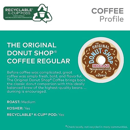 The Original Donut Shop Regular Keurig Single-Serve K-Cup Pods, Medium Roast Coffee, 72 Count (6 Packs of 12)