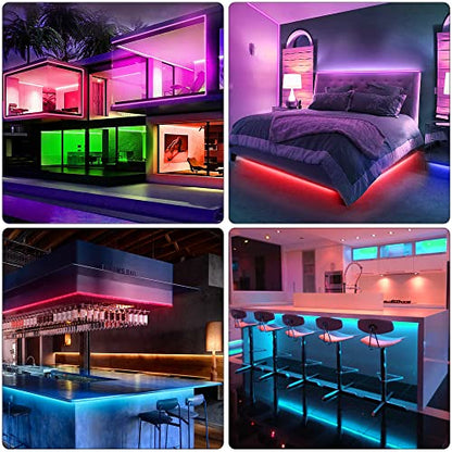 KEELIXIN 65.6ft LED Lights for Bedroom, Music Sync RGB LED Strip Lights with APP & Remote Control, Luces LED para Cuarto, Bluetooth LED Lights for Room, Home Decoration