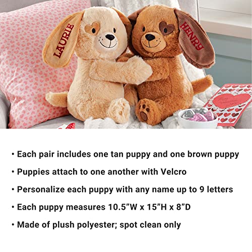 Let's Make Memories Personalized Hugging Plush Puppies - Couples Stuffed Animal