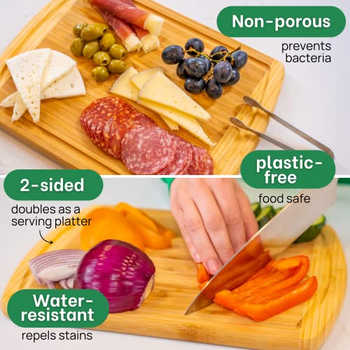 GREENER CHEF 12 Inch Small Cutting Board with Lifetime Replacements, Bamboo Cutting Boards for Kitchen, Butcher Block, Mini Wooden Chopping Board for Meat, Veggies, Non Toxic Charcuterie Board