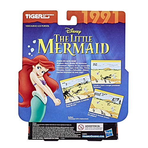 Hasbro Gaming Tiger Electronics Disney's The Little Mermaid Electronic LCD Video Game, Retro-Inspired Edition, Handheld 1-Player Game, Ages 8 and Up , Blue