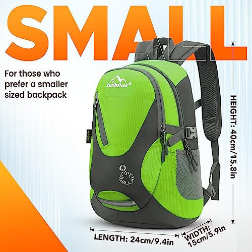 sunhiker Cycling Hiking Backpack Water Resistant Travel Backpack Lightweight SMALL Daypack M0714 (Green)