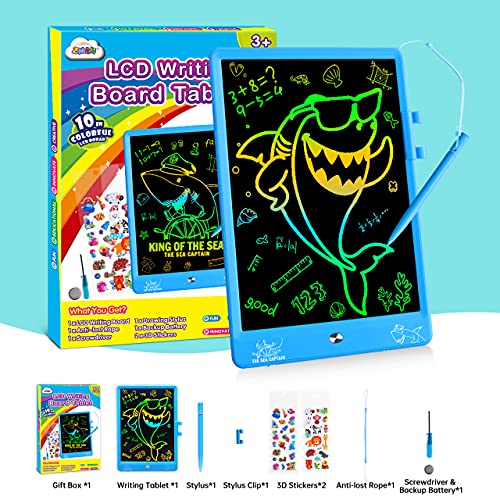 ZMLM Gifts for 3-12 Years Old Boys - 10 Inch LCD Writing Doodle Tablet Reusable Drawing Board for Kid Girl Toddler Teen Age 3 4 5 6 7 8 9 Preschool Activity Toy Christmas Game