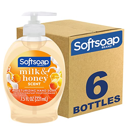 Softsoap Moisturizing Liquid Hand Soap, Milk and Honey, 7.5 Fluid Ounce, Pack of 6 (Package may vary)