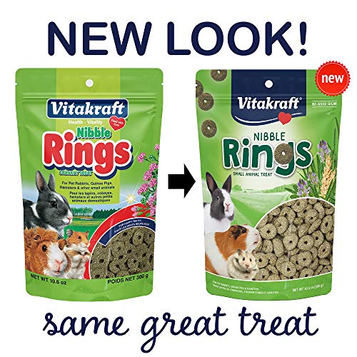 Vitakraft Nibble Rings Small Animal Treats - Crunchy Alfalfa Snack - For Rabbits, Guinea Pigs, Hamsters, and More