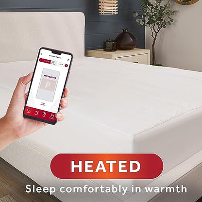 Sunbeam Polyester Wi-Fi Connected Mattress Pad, Electric Blanket, 10 Heat Settings, Queen Size