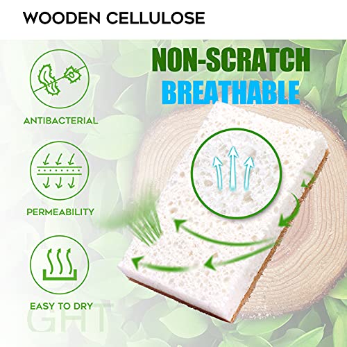 Natural Sponges Kitchen 9Pack,Eco Friendly Non-Scratch Scrub Sponge,Biodegradable Sisal Scrubber with Compostable Dish Sponges for Kitchen Cleaning…