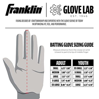 Franklin Sports MLB Batting Gloves - 2nd Skinz Youth Batting Gloves - Youth Baseball Batting Gloves - Youth XXS Black Batting Gloves - Extra Extra Small