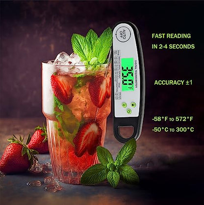 Meat Thermometer Digital, Meat Thermometers for Grilling, Food Thermometer with Backlight, Instant Read Thermometer for Grill Candy and Cooking