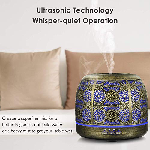 ARVIDSSON 500ml Essential Oil Diffusers, Metal Diffusers for Essential Oils Large Room, Ultrasonic Aromatherapy Diffuser for Home