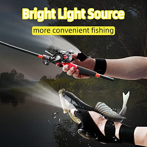 2Pairs LED Flashlight Gloves Gifts for Men, Father's Day Gifts for Dad, Cool Tools for Outdoor Fishing Gloves with Lights, Fingerless Flashlight Gloves for Camping Fishing Hunting Car Repairing